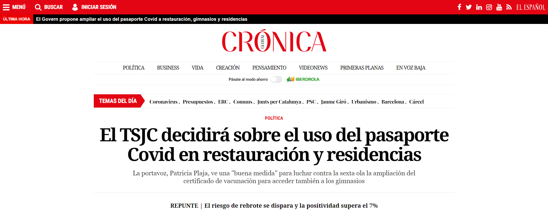 Crónica Global - Main page