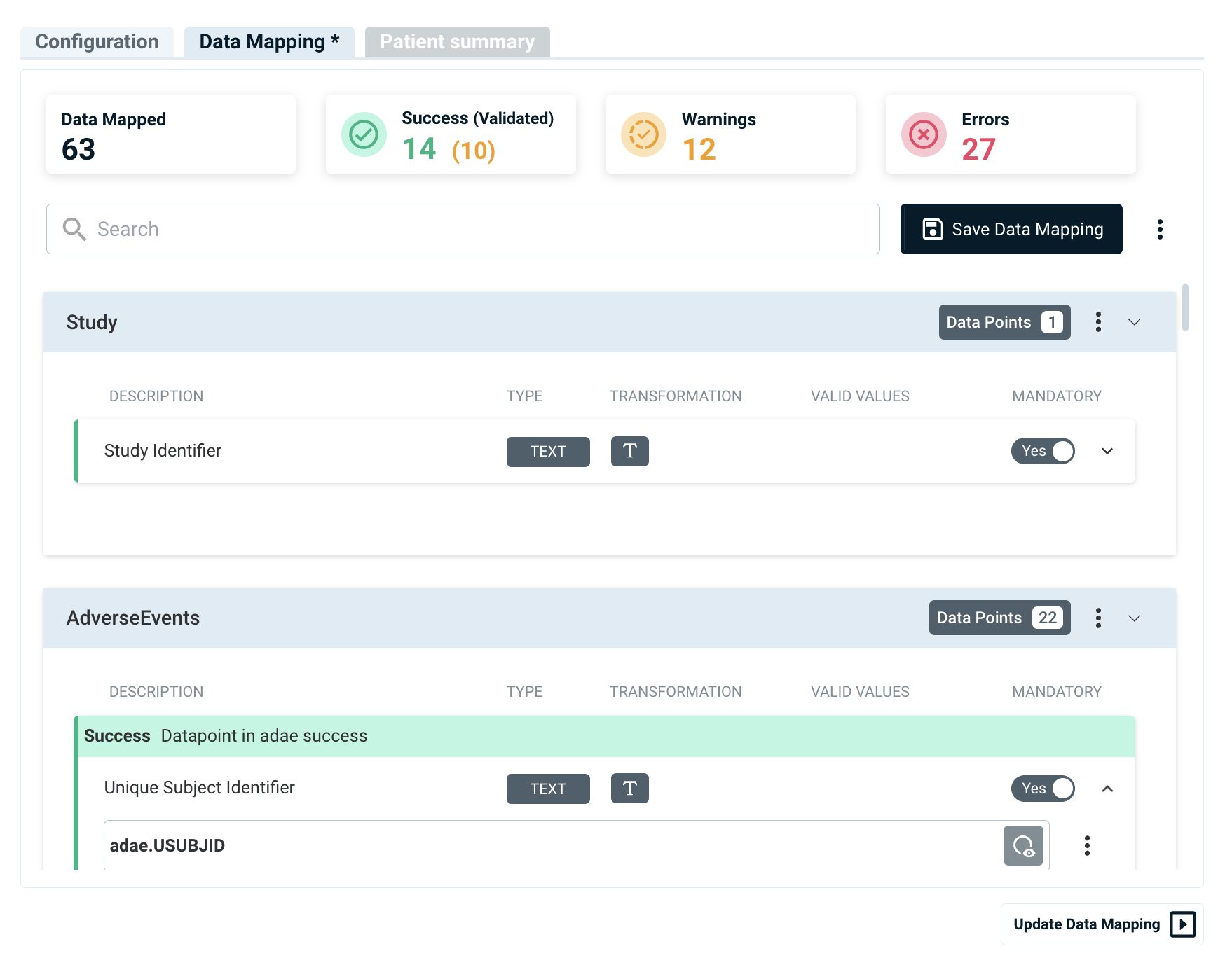 Data quality feature in Narrativa
